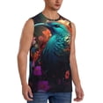 thumbnail image 2 of Fotbe Colorful Flower Bird Men's Camiseta sin Mangas Estampada para Hombres, Playera Casual para Gimnasio, Entrenamiento, Playa-Small, 2 of 7