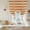 Orange, variant on Terracotta Orange Stripes Tie Up Curtains for Windows, Adjustable Balloon Window Shades, Modern Striped Cream Kitchen Window Treatments Farmhouse Short Curtains with Rod Pocket 42"x45"