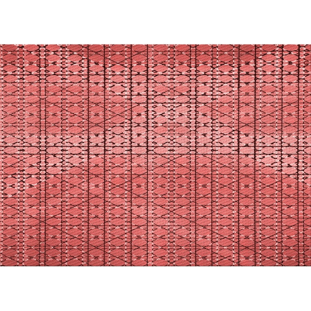 Ahgly Company Tapis d'Intérieur Rectangulaires Transitionnels Rouges Lavables à la Machine, 4 Pieds x 6 Pieds
