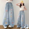 thumbnail image 2 of mgoYE Girls Jeans Size 13 Kids Cute Denim Pants Back to School Clothes Preppy Tween Clothes, 2 of 9