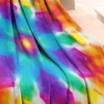 thumbnail image 3 of Colorful Rainbow Tie Dye Spiral Pattern Blanket,Comfortable Soft Flannel Throw Blanket,All Season,Warm Lightweight Blankets for Sofa Bed Couch Living Room Chair,30"x40", 3 of 4