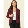 thumbnail image 2 of DARING DIVA Women's Office Work Lapel Collar Stretch Blazer 2XL Deep Red, 2 of 6
