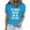 Light Blue, variant on Fesfesfes Women T Shirts Short Sleeve Women Funny Printed Pattern Casual Fashion Soild Color Short Sleeve Tops Blouse Layering Shirts for Women L(US:8)