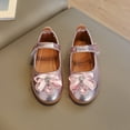 thumbnail image 5 of Cathalem Girls Talons Robe Sandals Cheville Sangle Bout Carré Bas Talon Noeud Fleur Robe Chaussures, Rose 25, 5 of 5