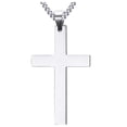thumbnail image 1 of Medalla de la Cruz CrossSmoo03 1Pza Plata Collar Cruz Lisa Dije 2.8x4.9cm Metal., 1 of 3