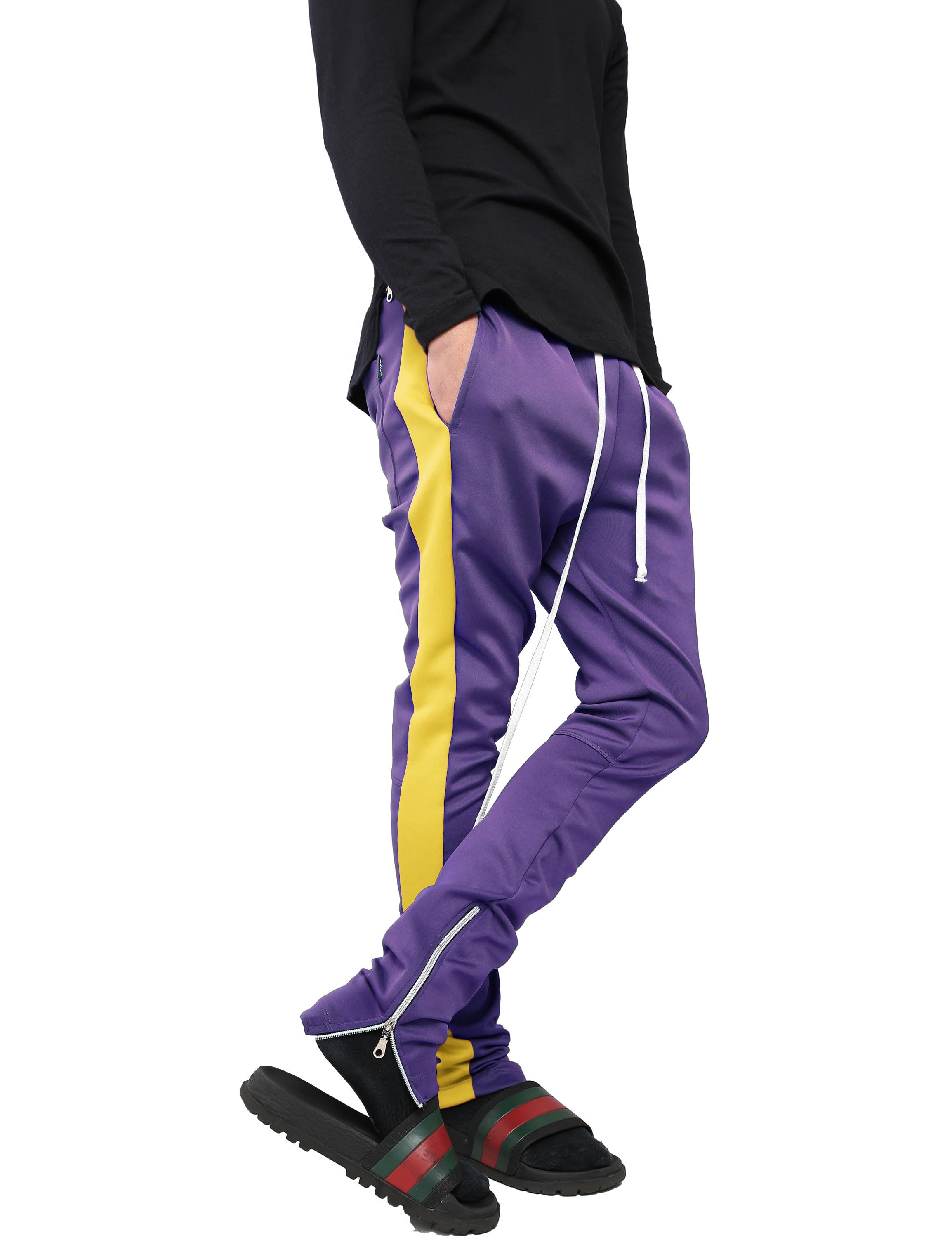 purple track pants men