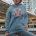 thumbnail image 2 of Trust Your Visions with a Retro Butterfly Boho Art Merch Gift, Light Blue Hooded Sweatshirt or Hoodie, XL, 2 of 5