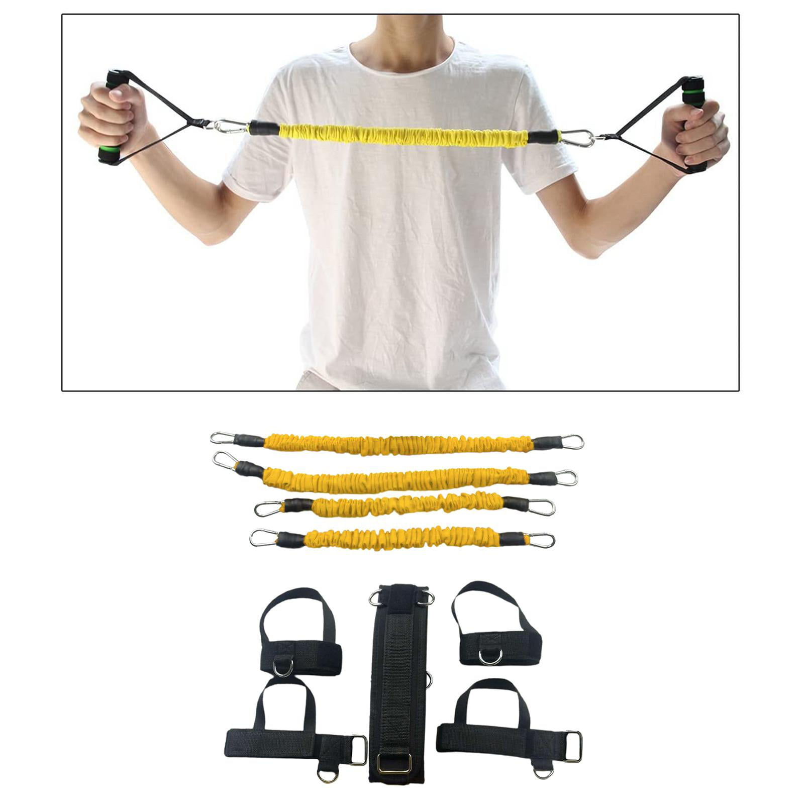 11PCS Fitness Resistance Bands Set for Leg Arm Exercises Boxing Gym Pull up Rope