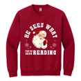thumbnail image 4 of He Sees What You've Been Reading Santa Sweatshirt, Funny Book Lover Christmas Sweatshirt, 4 of 6