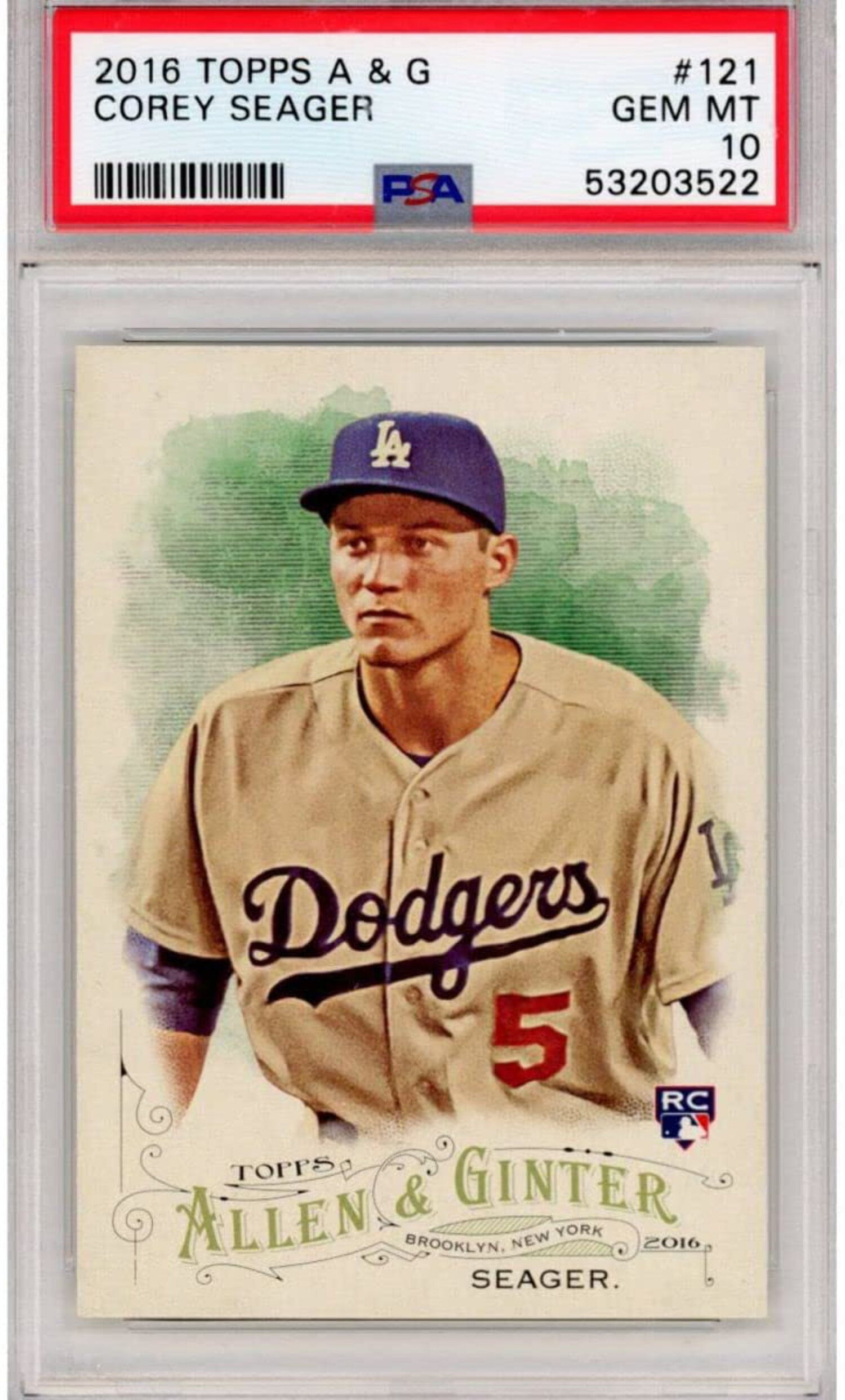 Graded 2016 Topps Allen & Ginter COREY SEAGER #121 Rookie Baseball Card PSA  10