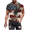 thumbnail image 2 of UVEASISHA Summer T Shirts for Men Big and Tall American Flag Graphic Short Sleeve Crew Neck T-Shirt 4th of July Independence Day Tee Tops Sky Blue M, 2 of 5