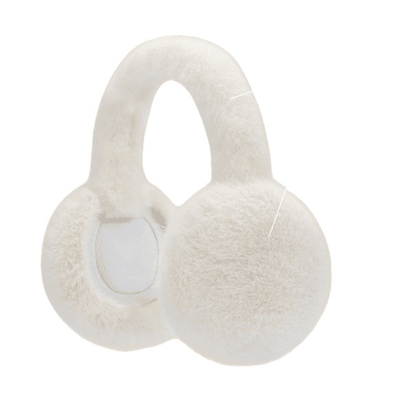 Winter Warm Plush Earmuffs, Foldable Windproof Ear Protection with Soft Velvet Lining, Cold Weather Ear Muffs for Outdoor Activities, Adjustable Comfortable Earmuffs for Daily Winter Wear Beige
