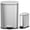 Silver, variant on Arlopu 13 gal (50 L) and 2.6 gal (10 L) Kitchen Trash Can Combo Set, White | Stainless Steel Trash Can W/Removable Inner Bucket, Close Lid, Pedal, Rear Handle, for Kitchen, Office, Bathroom, Indoor