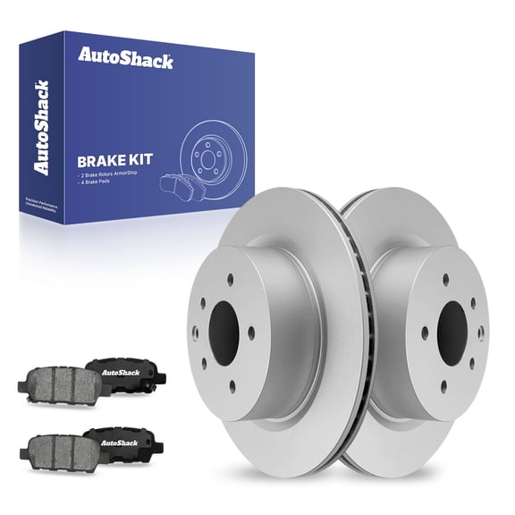 AutoShack 12.11" (307.7 mm) Rear Vented Brake Rotors Coated   Ceramic Brake Pads | Replacement for 2011-2013 INFINITI G37 2010-2020 Nissan 370Z 2004-2007 INFINITI G35 | 6-PC Brake Kit | ArmorStop