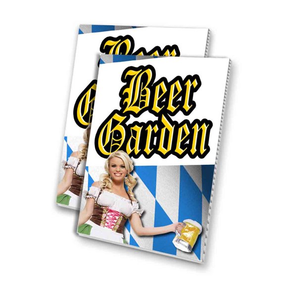 Beer Garden (24" X 36") 4mm Corrugated Plastic Panel, Graphics Applied To 1 Side (Pk of 2)