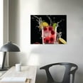 thumbnail image 3 of JRXY  Cocktail Canvas Wall Art Red Sparkling Juice Food Picture Artwork Prints Framed for Kitchen Dining Room Bar Pub Decor 16x12in, 3 of 4