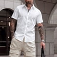 thumbnail image 7 of Yaoyar Men's Casual Button Down Shirts Short Sleeve Textured Summer Beach Shirt with Pocket, 7 of 7