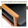 thumbnail image 6 of Holaki Mid Century Modern Accent Chairs Set of 2 with Side Table, Wood and PU Leather Armchairs Side Chair, Lounge Reading Comfy Arm Chair for Living Room, Bedroom, Office, Black, 6 of 10