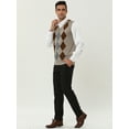 thumbnail image 4 of Unique Bargains Men's Argyle V Neck Slim Fit Sleeveless Knit Pullover Sweater Vests L Beige, 4 of 6