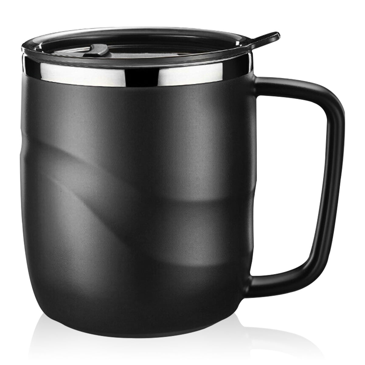 Littleduckling 400ML 304 Stainless Steel Coffee Mug Cup with Lid and Handle Double Wall Coffee
