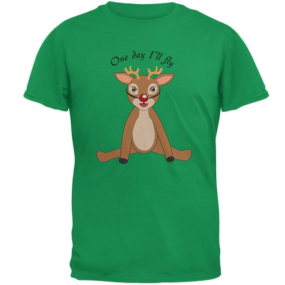 Christmas Baby Deer Fawn Mens T Shirt Irish Green X-LG