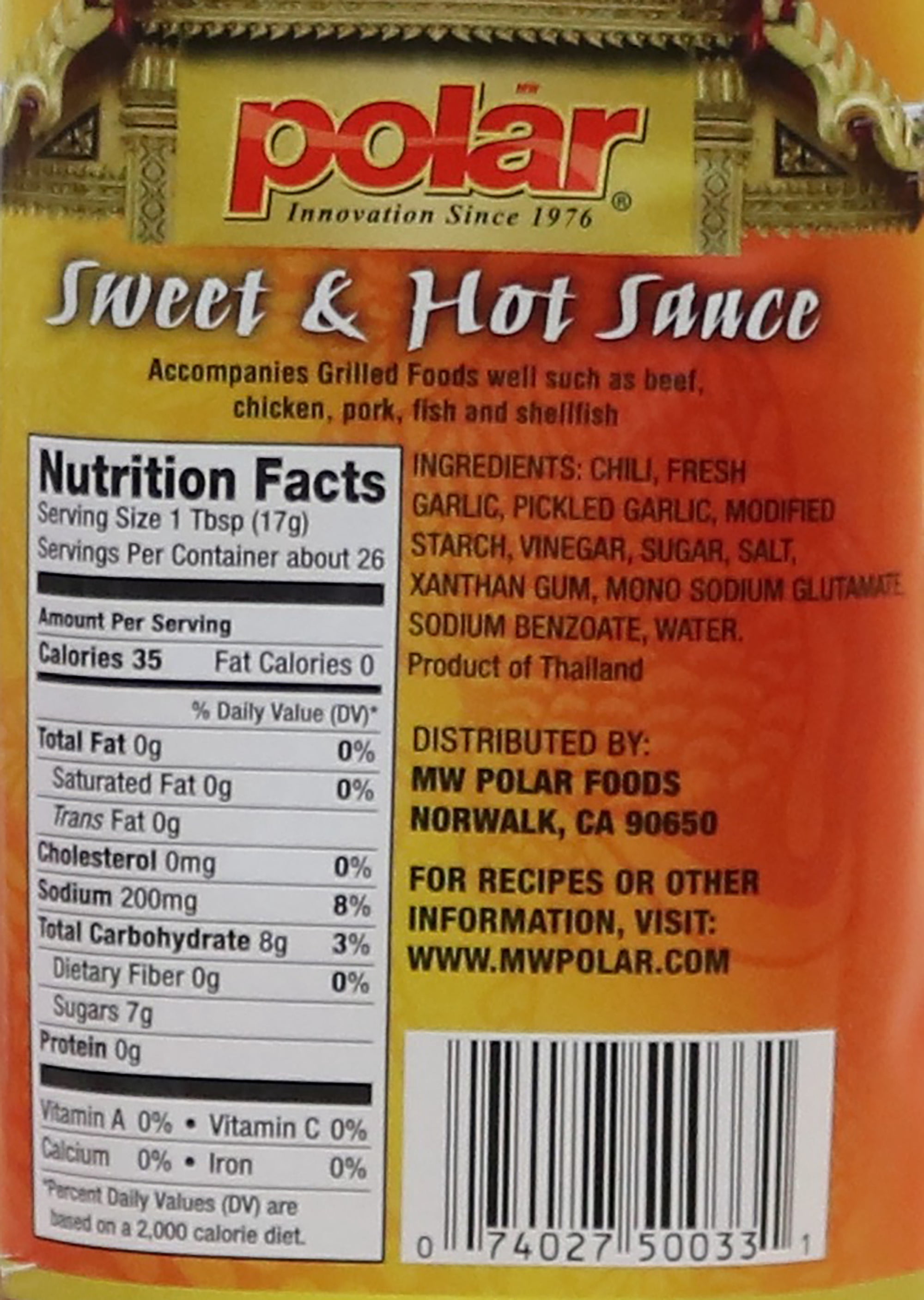 MW Polar Sweet and Hot Sauce 15.5 oz Bottle (Pack of 12)