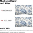 thumbnail image 4 of Blue Floral Pillow Covers 12x20 Inch Vintage Flower Blue Cream Decorative Throw Pillow Covers Set of 2 Chinoiserie Pillowcases Cotton Linen Square Cushion Covers For Couch Bed Sofa Chair Car Decor, 4 of 6