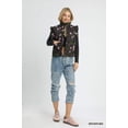 thumbnail image 2 of GARDEN NAKED Ruffled Quilted Floral Snap Down Vest, 2 of 5
