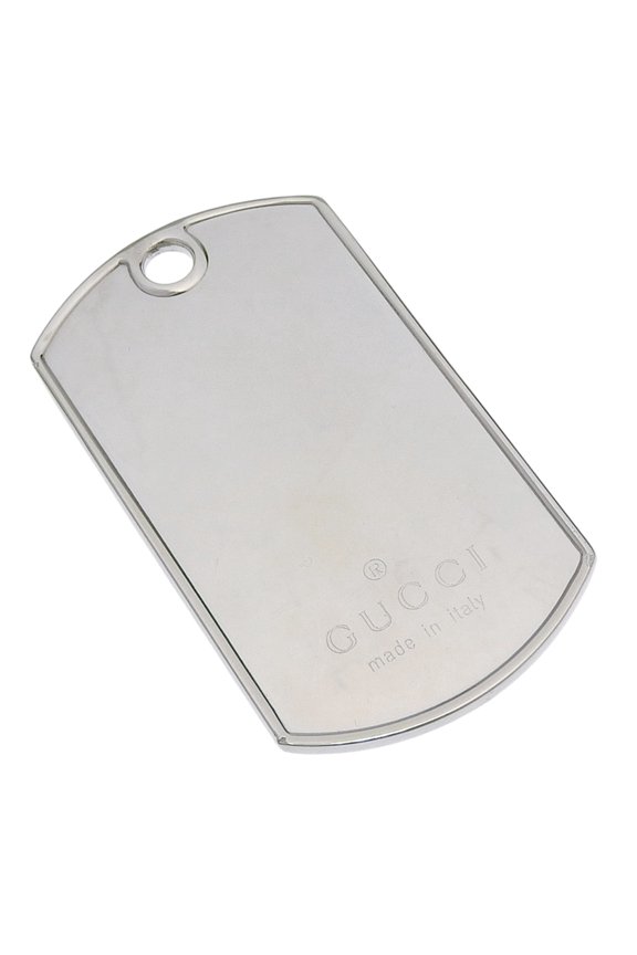 Pre-Owned Gucci tag pendant top, sterling silver (925), approximately 19.4g, unisex.