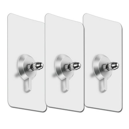 

Adhesive Wall Hooks Punch-free No Nails Heavy Duty Transparet Wall Hangers Hook Hanger for Bathroom Kitchen Office 6pcs Screw 10MM