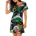 thumbnail image 2 of Gukieu Dinosaur Skeleton Print Women's Nightgown, A-line Round Neck Short-sleeved Nightgown Pajamas Home Wear Suitable for Home and Outing, 2 of 6