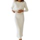 thumbnail image 1 of Suéter Traje de vacaciones para mujer con falda larga y top de manga larga de mezcla de algodón (blanco L) Ygjytge Blanco T L para Mujer, 1 of 7