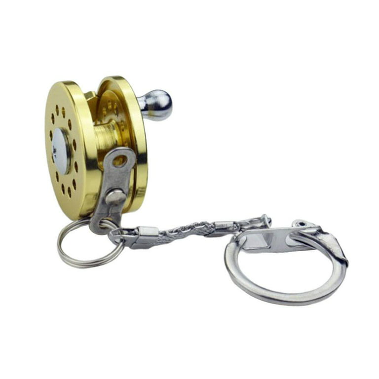 Figatia Aluminum Alloy Fly Fishing Pendant Keychain Diameter 1 inch, Women's, Size: 2.5X2.5X1.5CM, Gold