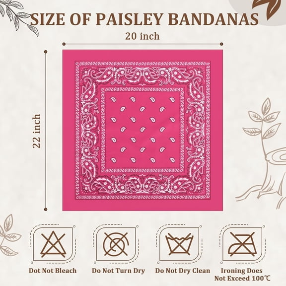 WEIFEI-12 Pack Bandanas Unisex Paisley Cowboy Bandanas Bulk Multi Purpose Headband Scarf for Men Women Costume