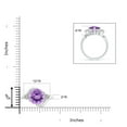 thumbnail image 4 of ANGARA Natural 3.72 Ct. Amethyst with Diamond Classic Ring in 14K White Gold for Women (Ring Size: 10), 4 of 8