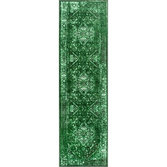 nuLOOM Reiko Vintage Persian Runner Rug, 2' 6" x 8' 6", Green