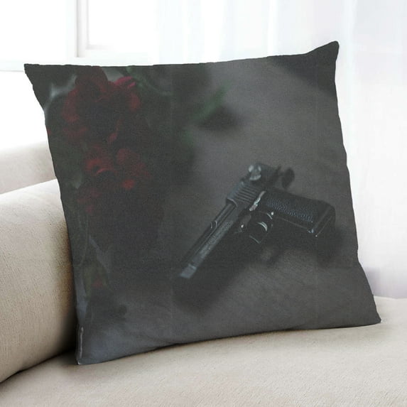 Ahgly Company Tools Guns Indoor Throw Pillow, 18 inch by 18 inch