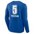 thumbnail image 3 of Men's Freddie Freeman Royal Los Angeles Dodgers Fastball Player Name & Number Long Sleeve T-Shirt, 3 of 3