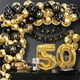 thumbnail image 4 of Kit de decoración de cumpleaños Anjerlfu para 50 cumpleaños, oro negro, 4 of 7