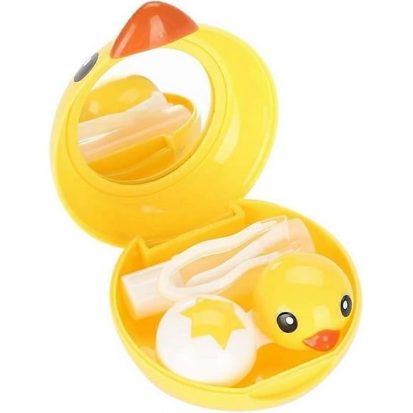 Lenses Box Case, Cute Mini Cartoon Duck Contact Lens Holder Eye Care Lenses Container Case