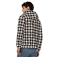 thumbnail image 4 of Kdxio Black Plaid Heart Print Men Hoodies Casual Hoodies for Men with Zip Pockets Full Zip Long Sleeve Sweatshirt Sports Hooded Jacket-XX-Large, 4 of 5