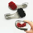thumbnail image 4 of Womens Jelly Sandals Slip on Peep Toe Clear Colorful Flower Waterproof Durable Non Slip Lightweight Breathable Summer PVC Sandals Black, 4 of 5