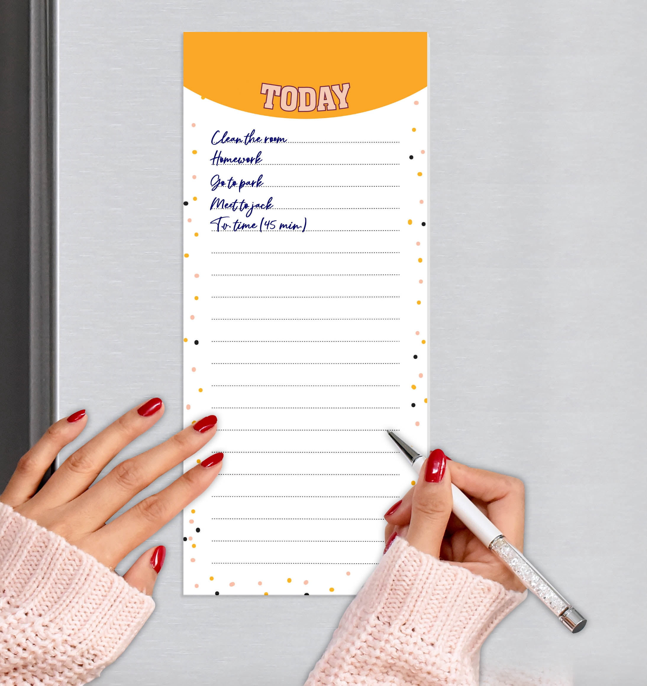Inkdotpot Pack of 3 Magnetic Fridge To-Do List Notepads- Magnetic Memo Pads For Refrigerator-(50 Sheets Each)-B8