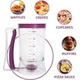 thumbnail image 4 of Pancake Batter Dispenser, Kitchen Must Have Tool for Perfect Pancakes, Cupcake, Waffle, Cake & Crepe, Batter Separator Maker with Measuring Label, Easy Pour Baking Supplies for Griddle (Purple), 4 of 8