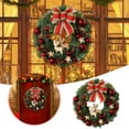 thumbnail image 2 of 15.74 Inch Elegant Christmas Wreath with Reindeer Decor, Red Ornaments & Bow - Front Door & Indoor/Outdoor Year - Round Holiday Decor, 2 of 7