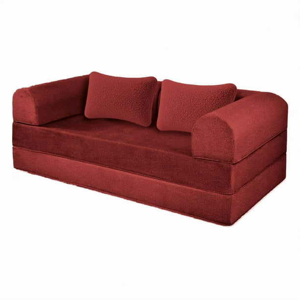 SOFA CAMA TEDDY SMOOTH BIRGUNDY