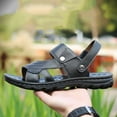 thumbnail image 5 of ZZwxWA Men's Leather Sandals Hiking Outdoor Water Beach Sports Mens Sandals for Summer with Open Toe Adjustable Straps Arch Support Orthotic Comfortable Non-slip Shoes, 5 of 7