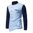 thumbnail image 2 of LYXSSBYX Mens Shirts Long Sleeve Clearance Spring And Summer Men's Shirt Fashion Button Irregular Collar Long Sleeve Shirt Men's, 2 of 9