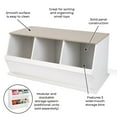 thumbnail image 2 of Badger Basket Children's Stackable Wooden 3-Bin 33 gal Toy Storage Cube, White & Gray, 2 of 9