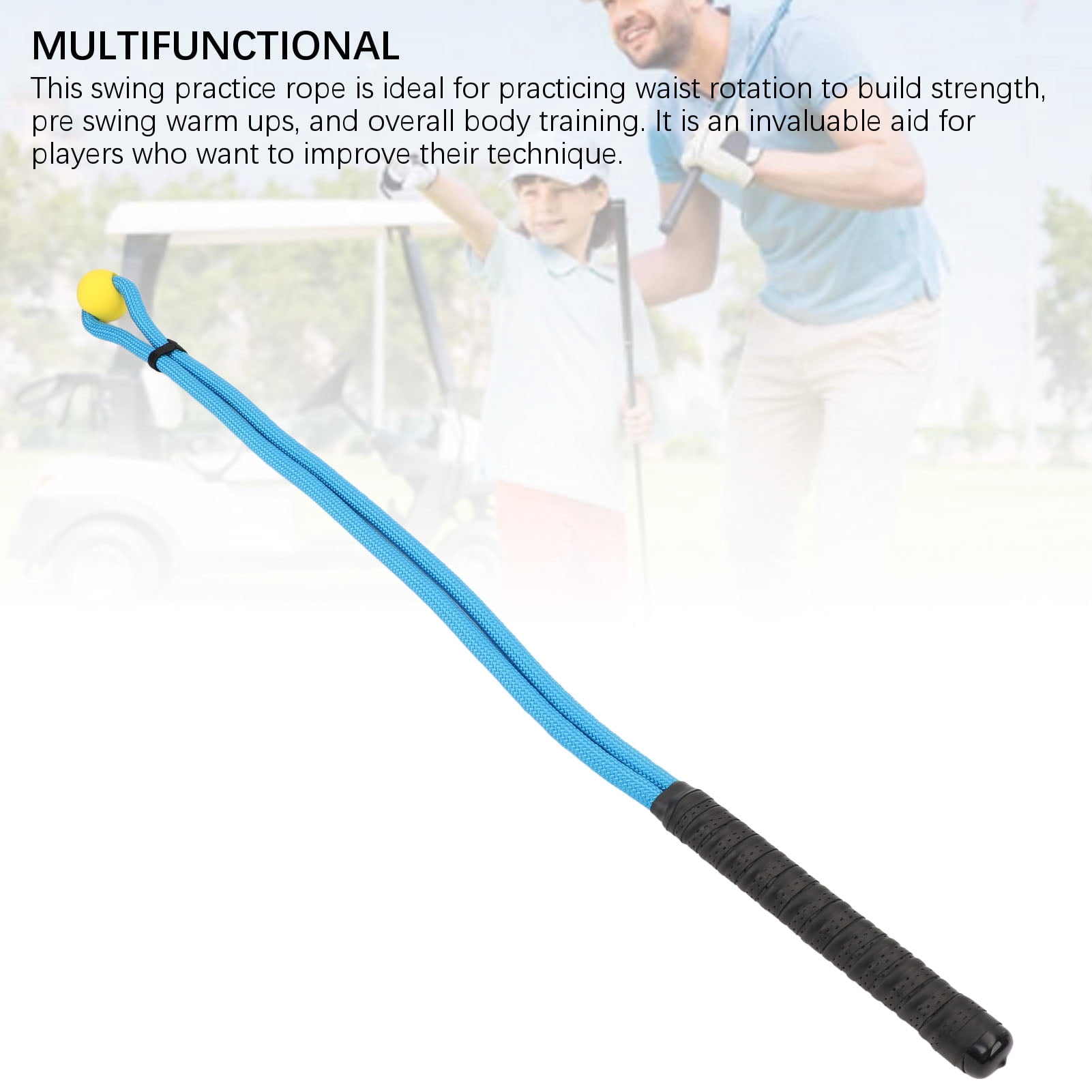 Rupoun Golf Swing Training Aid Nylon Rubber Comfortable Grip Club Swing Rope for Correcting Posture Blue